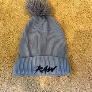Rawgear Blue Pom-Pom Beanie